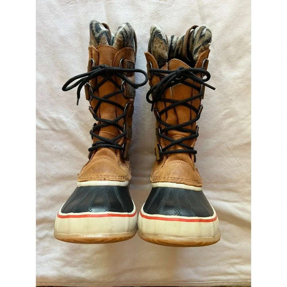 Sorel Tofino II Waterproof Winter Boots Tan Brown Suede Knit Tall NL2142-286 10